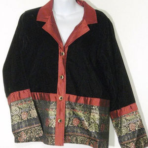 Coldwater Creek Womens Tapestry Blouse Sz S 6 8